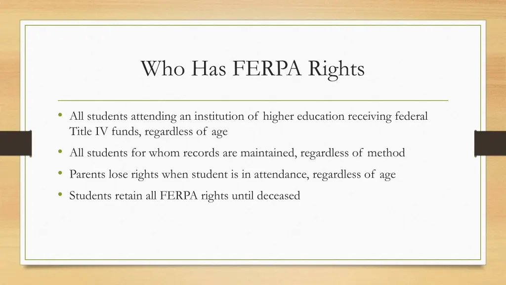 who has ferpa rights