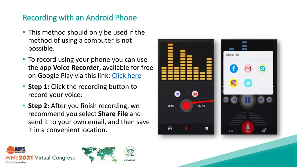 recording with an android phone recording with