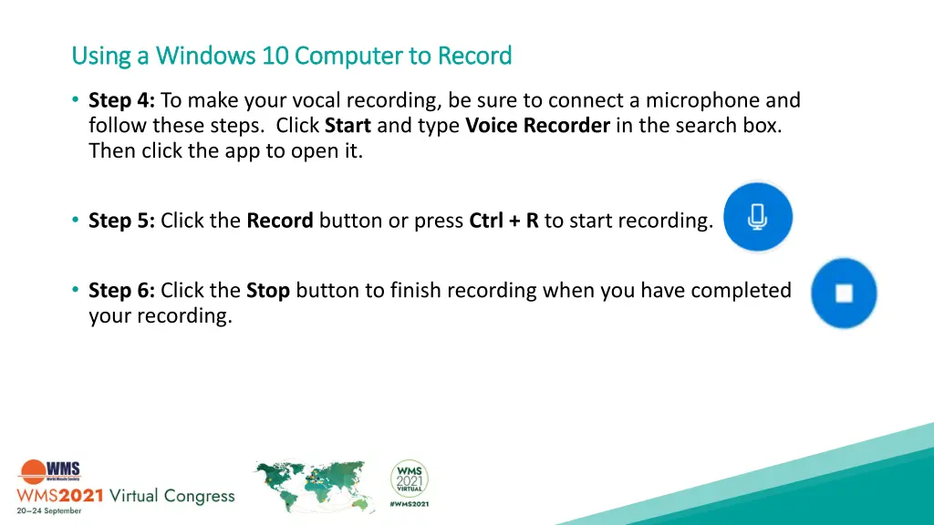 using a windows 10 computer to record using 1