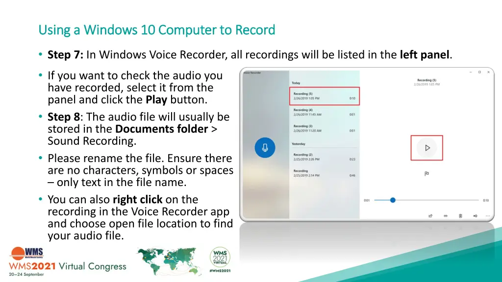 using a windows 10 computer to record using 2