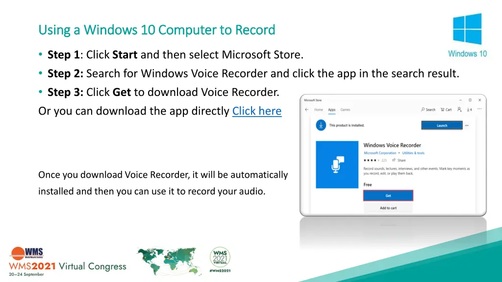 using a windows 10 computer to record using