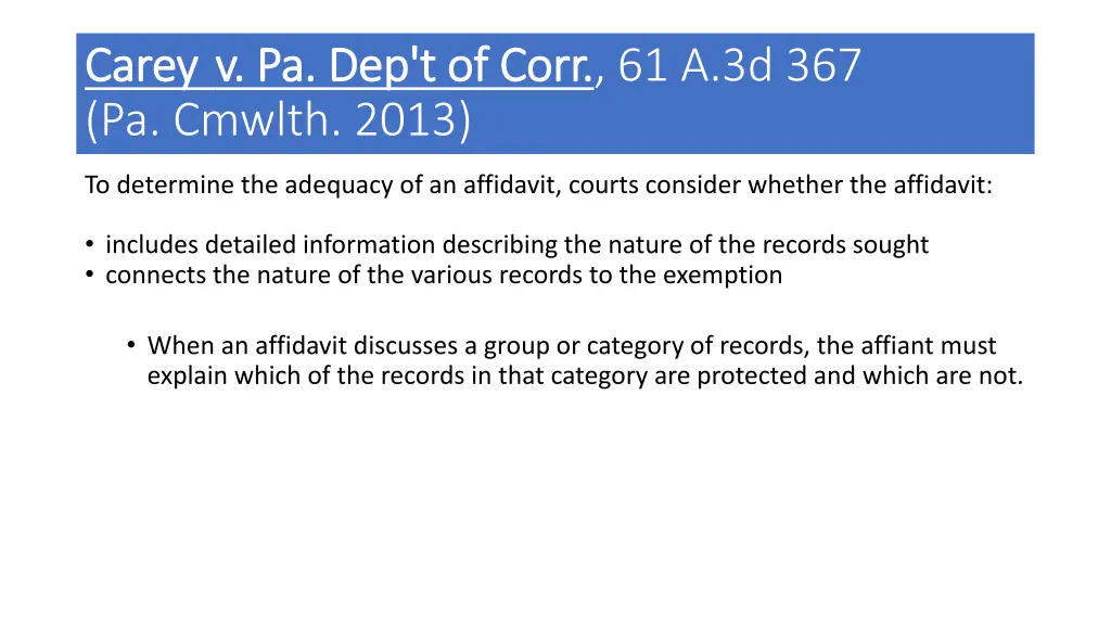 carey carey v pa dep t of corr v pa dep t of corr