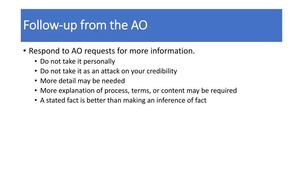 follow follow up from the ao up from the ao