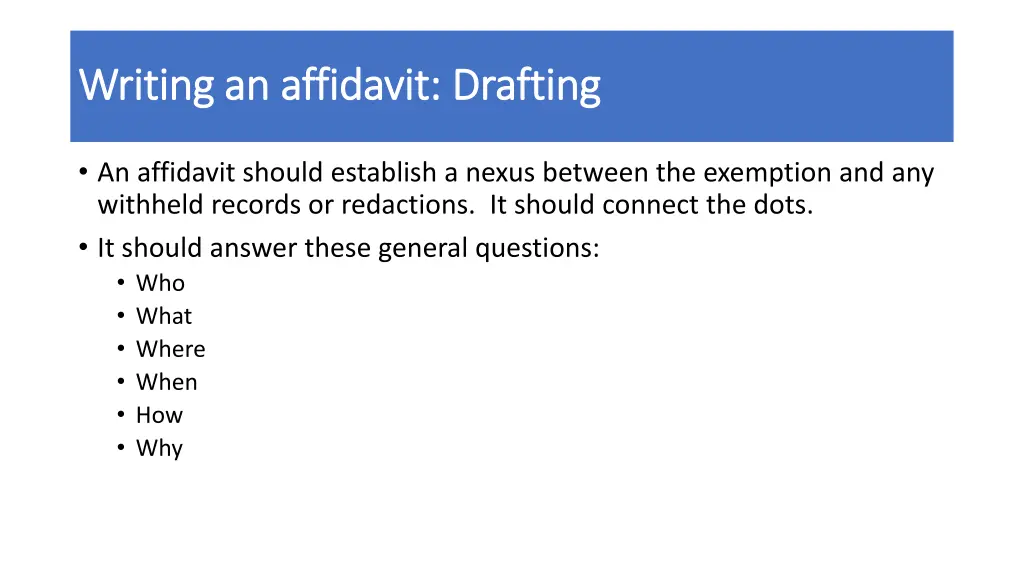 writing an affidavit drafting writing