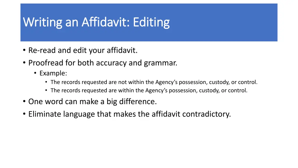 writing an affidavit editing writing an affidavit