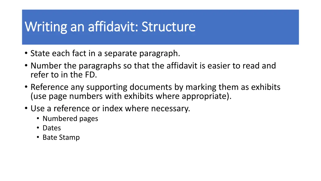 writing an affidavit structure writing 1