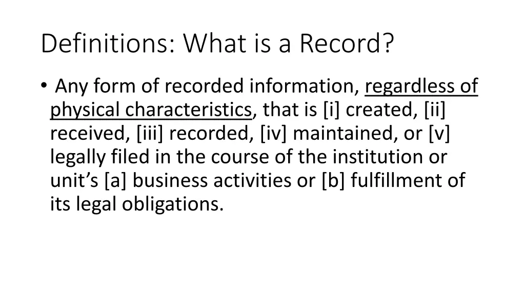 definitions what is a record