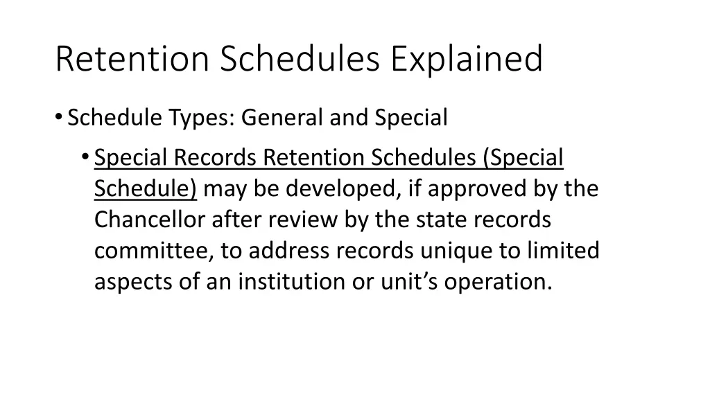 retention schedules explained 2