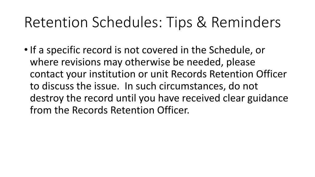 retention schedules tips reminders 1