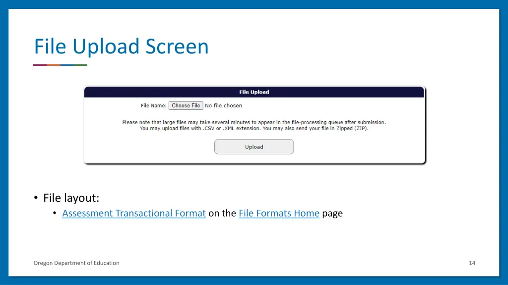 file upload screen