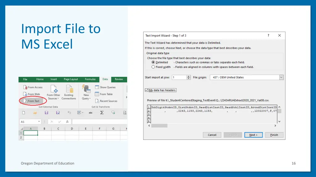 import file to ms excel