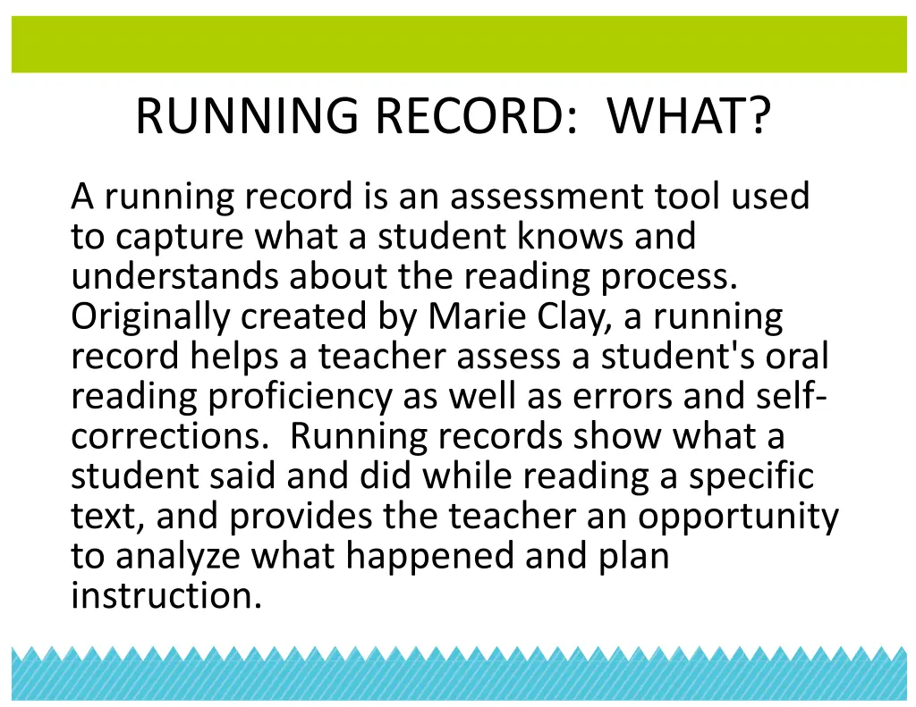 running record what