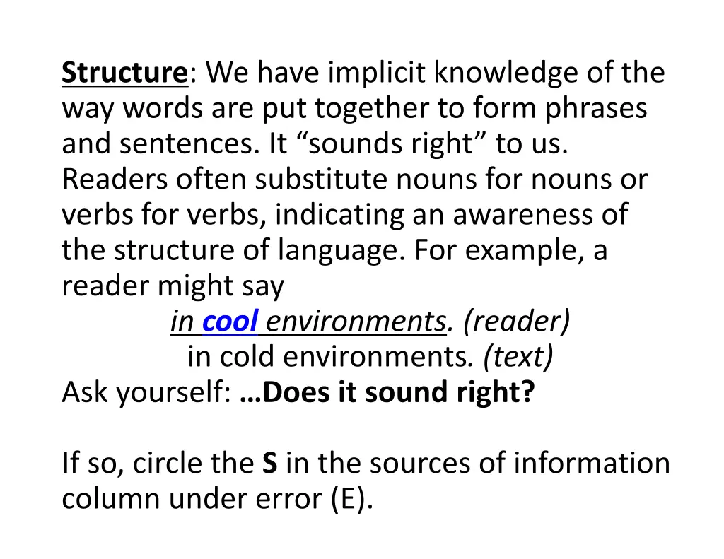 structure we have implicit knowledge