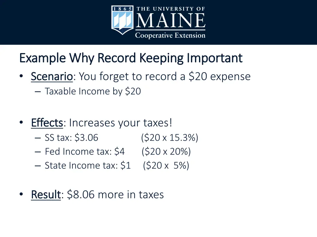 example why record keeping important example