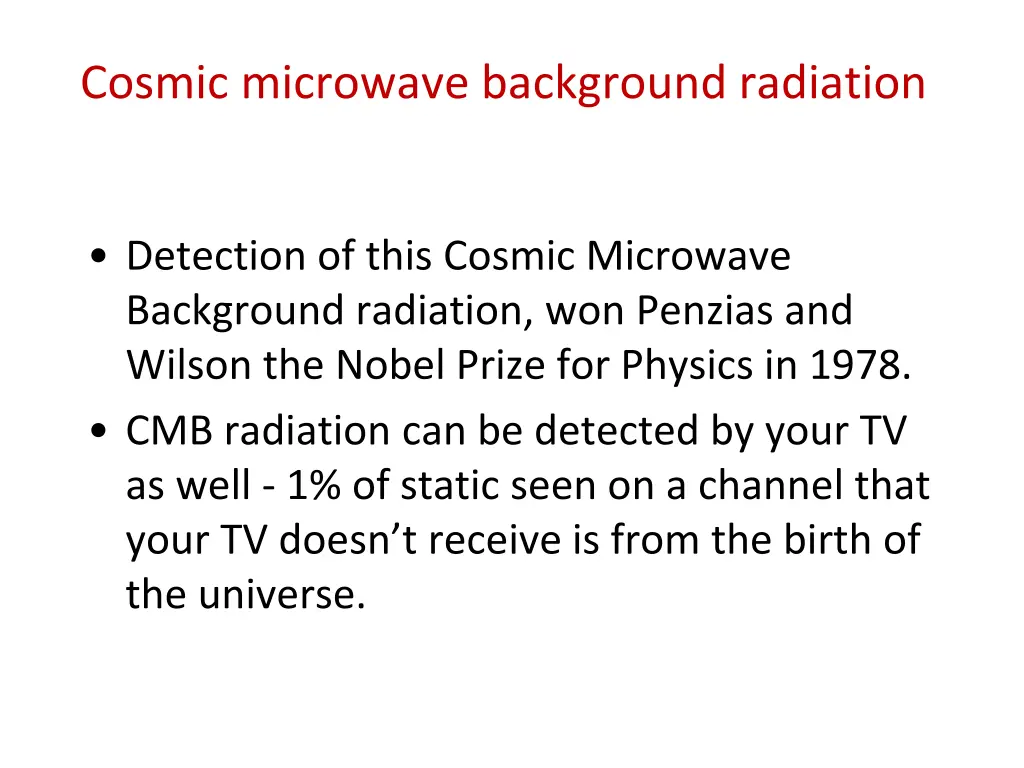 cosmic microwave background radiation