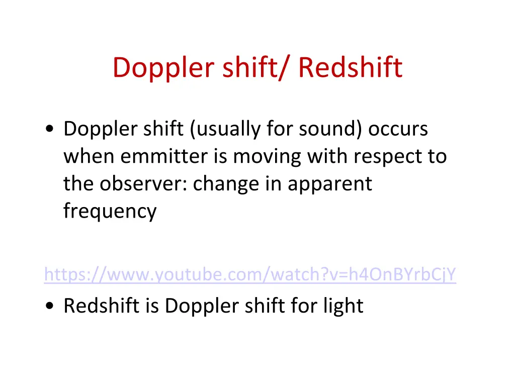 doppler shift redshift