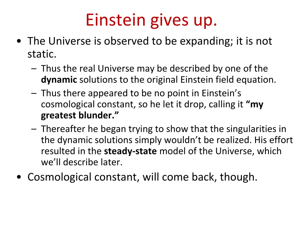 einstein gives up