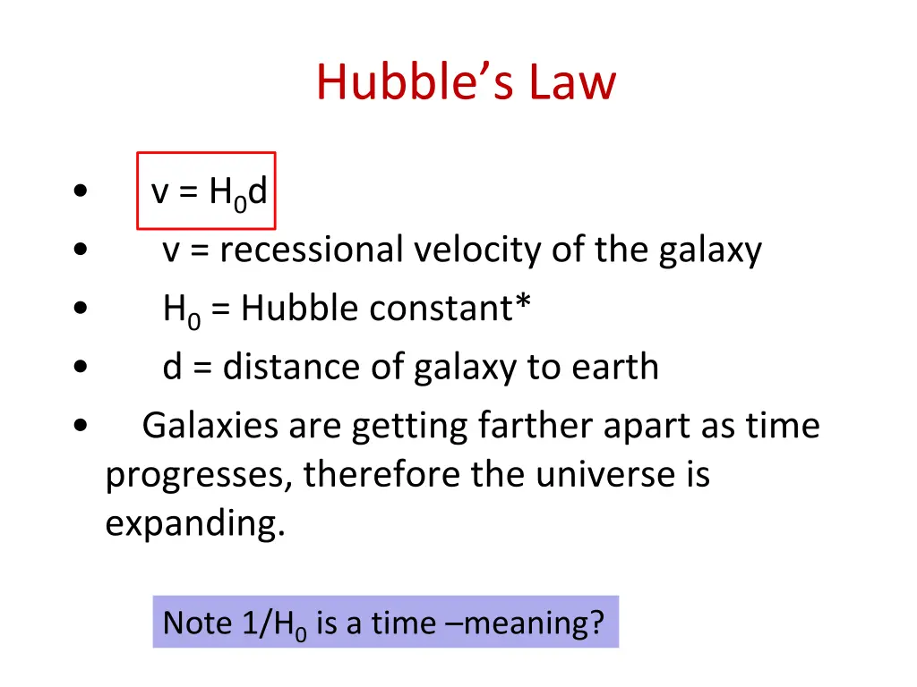 hubble s law