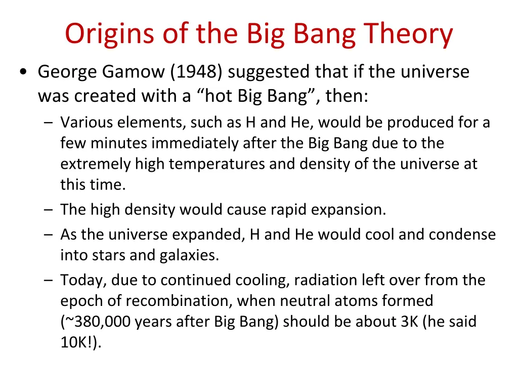 origins of the big bang theory 1