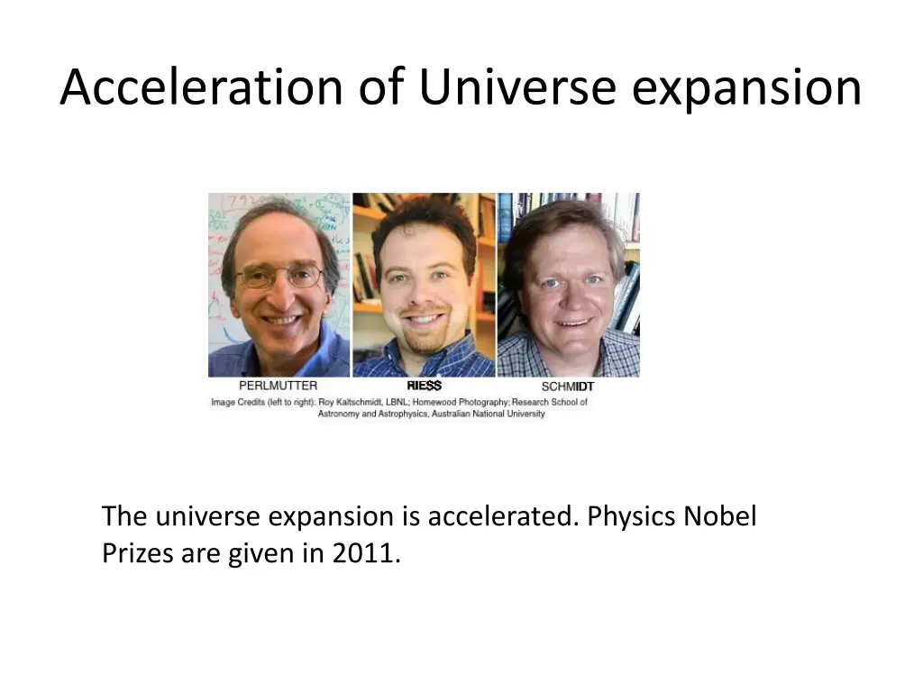 acceleration of universe expansion