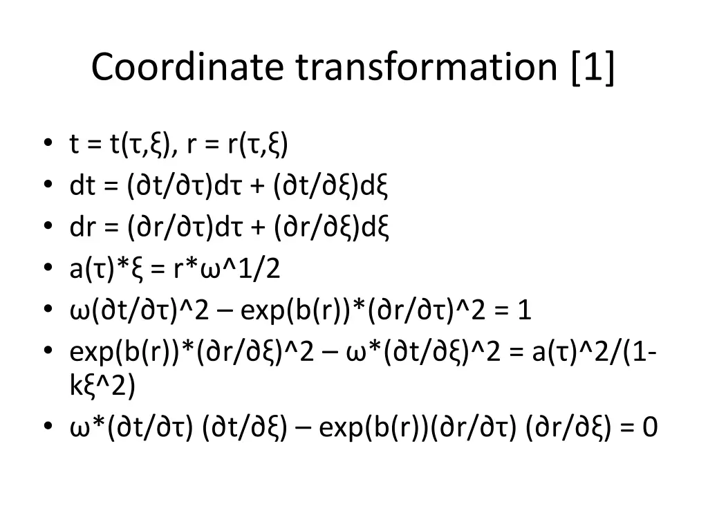 coordinate transformation 1