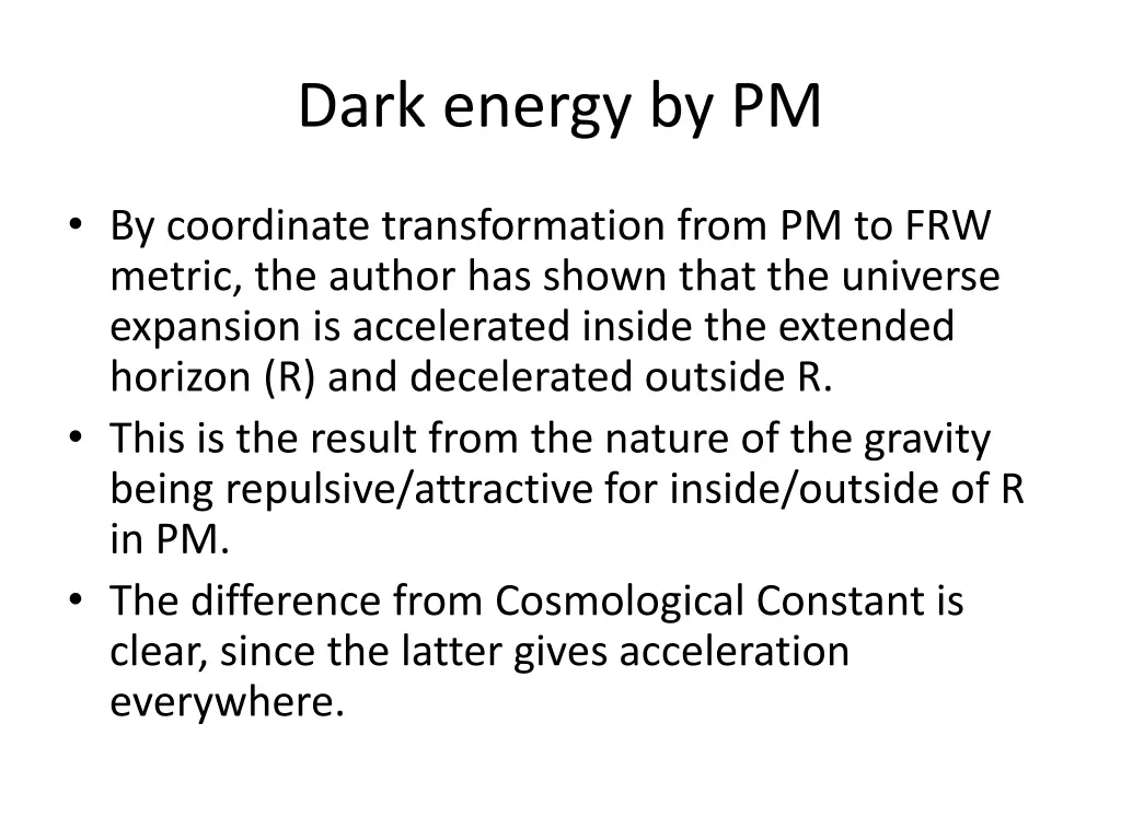 dark energy by pm