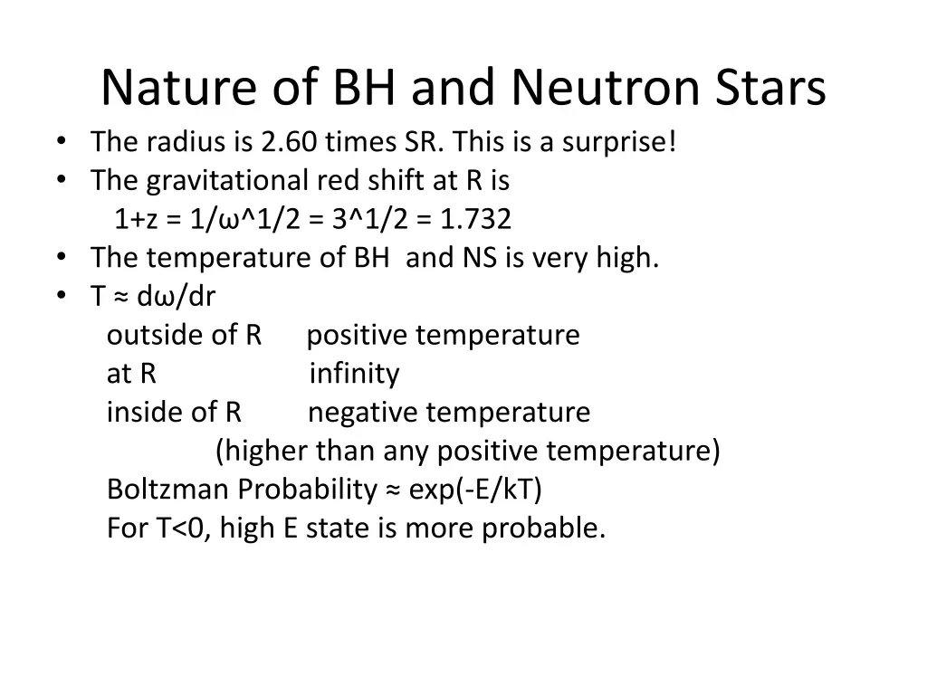 nature of bh and neutron stars the radius