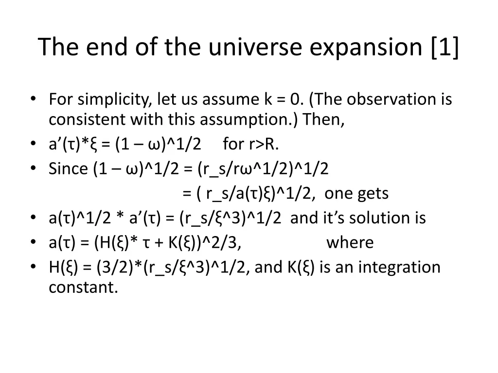 the end of the universe expansion 1