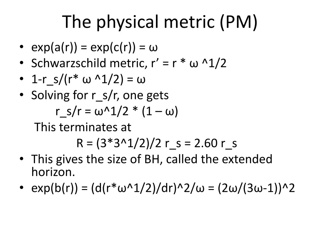 the physical metric