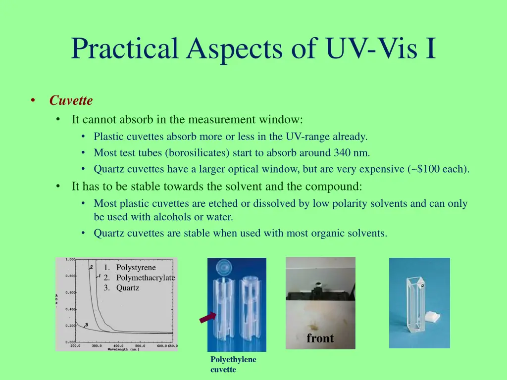 practical aspects of uv vis i