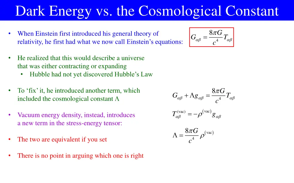 dark energy vs the cosmological constant