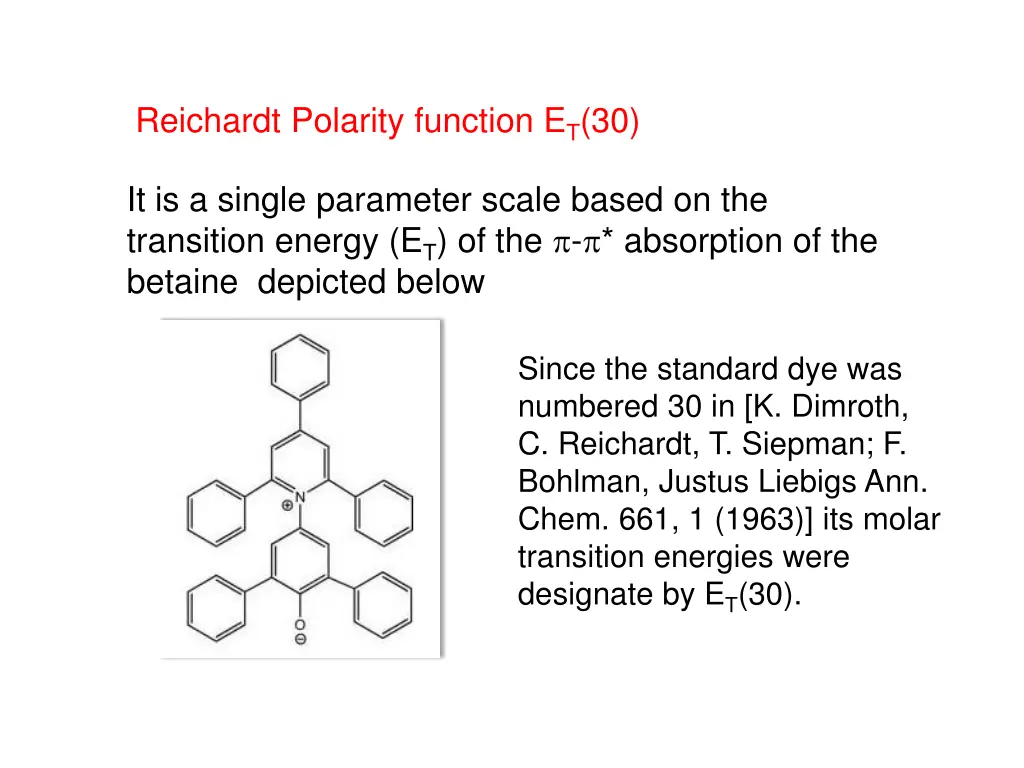 reichardt polarity function e t 30