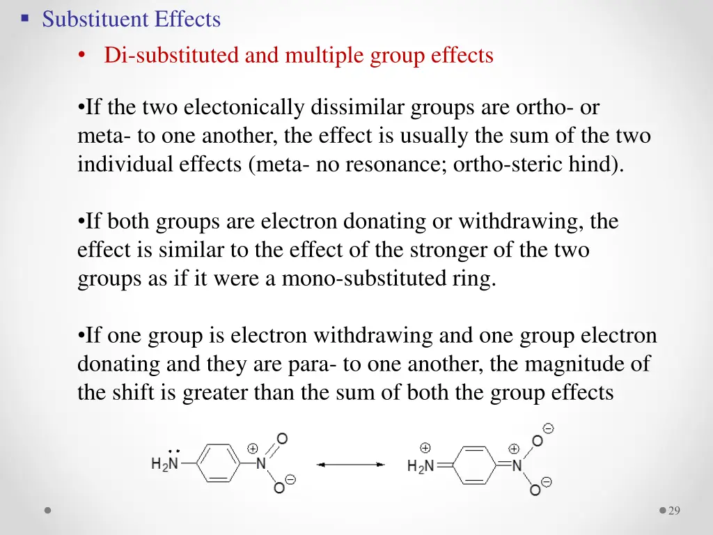 substituent effects di substituted and multiple