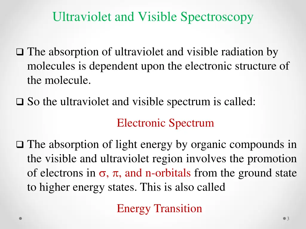 ultraviolet and visible spectroscopy