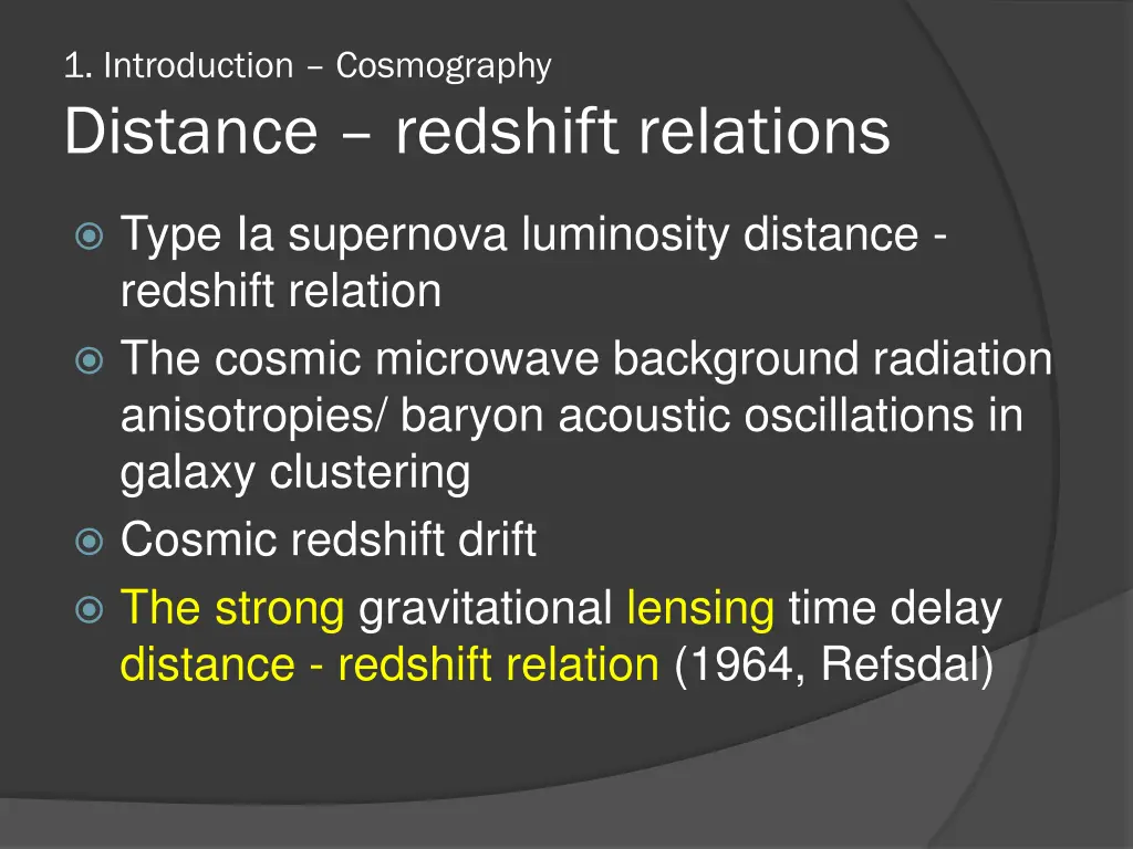 1 introduction cosmography distance redshift