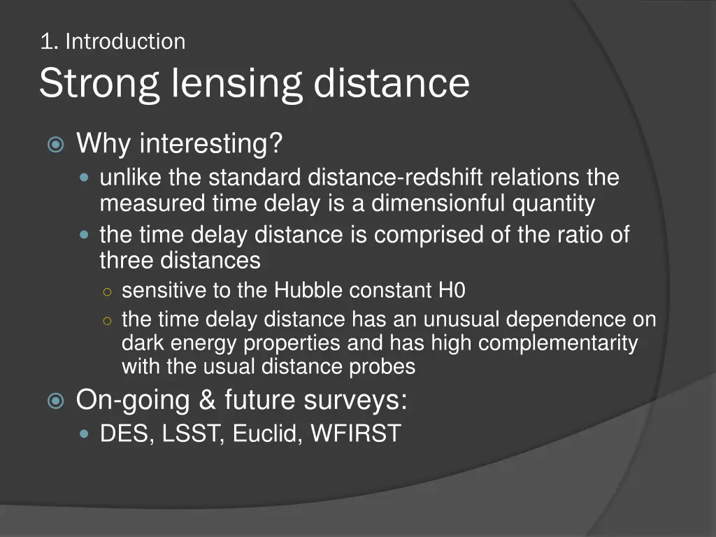 1 introduction strong lensing distance