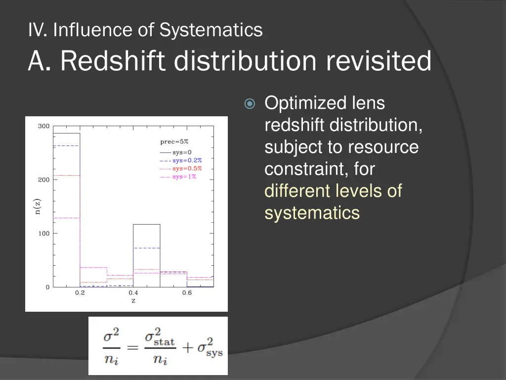 iv influence of systematics a redshift 1