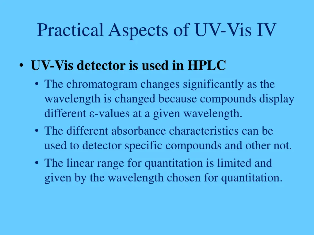 practical aspects of uv vis iv