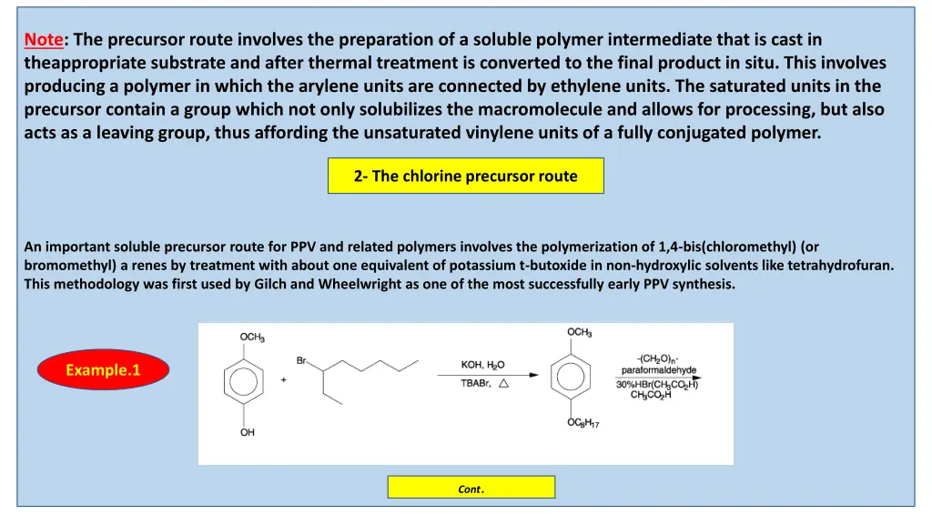 note the precursor route involves the preparation