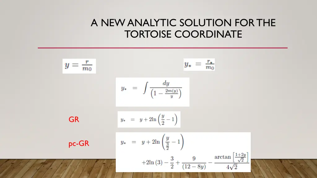 a new analytic solution for the tortoise