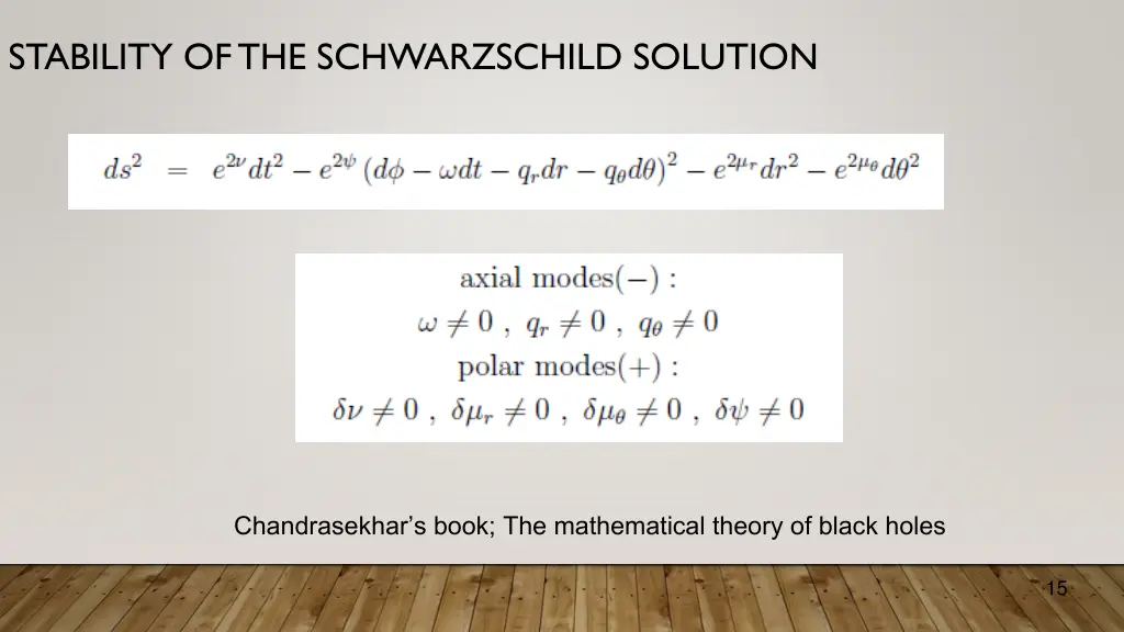 stability of the schwarzschild solution