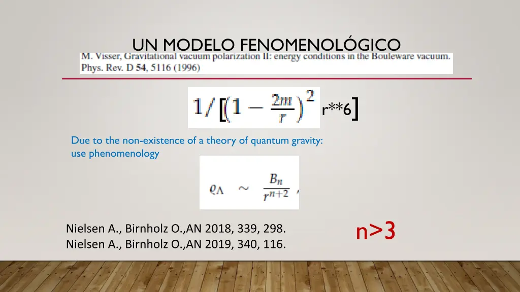 un modelo fenomenol gico