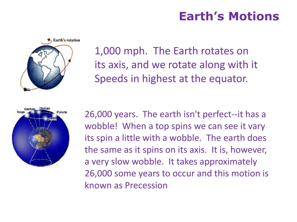 earth s motions