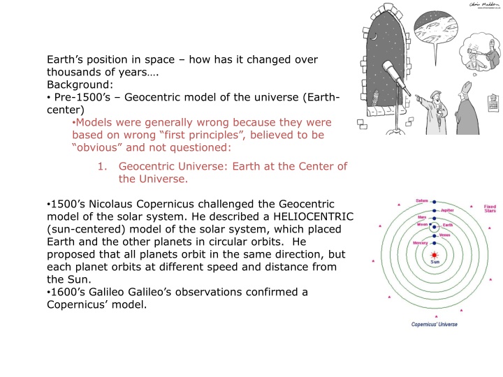 earth s position in space how has it changed over