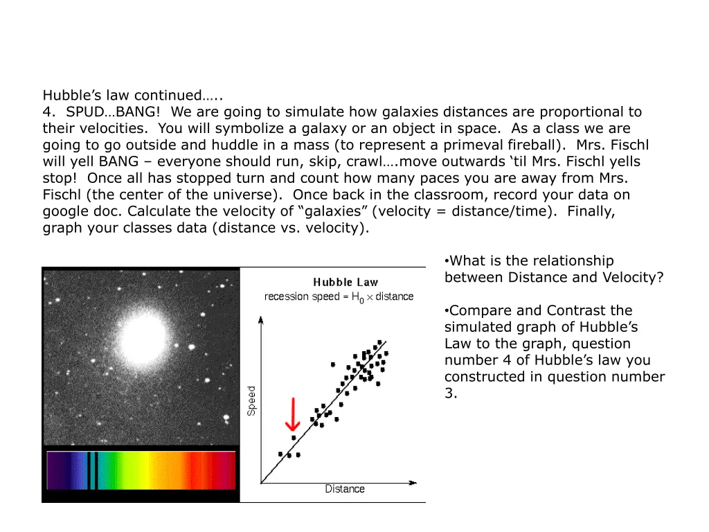 hubble s law continued 4 spud bang we are going