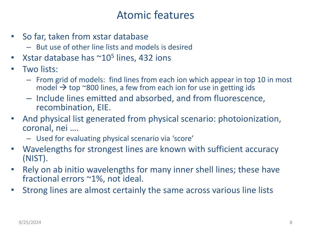 atomic features