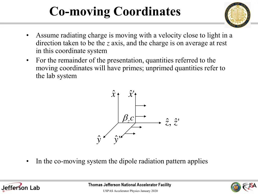 co moving coordinates