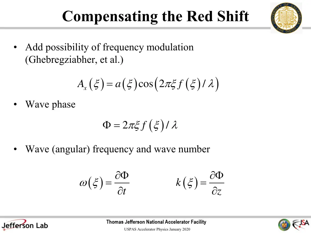 compensating the red shift