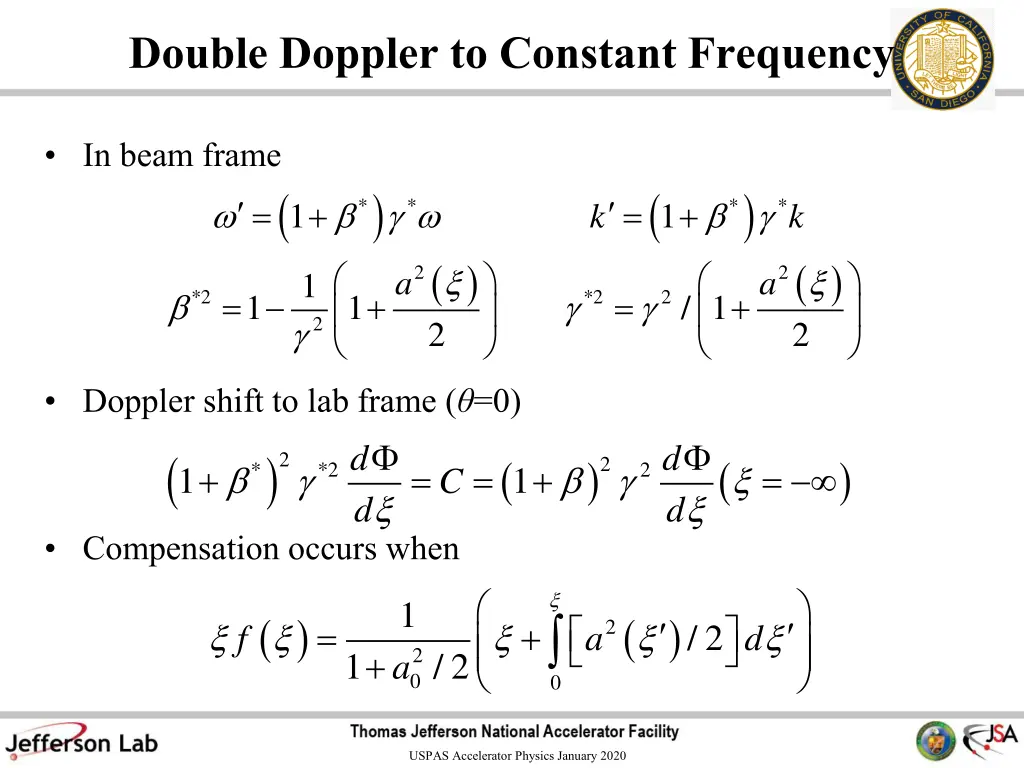 double doppler to constant frequency