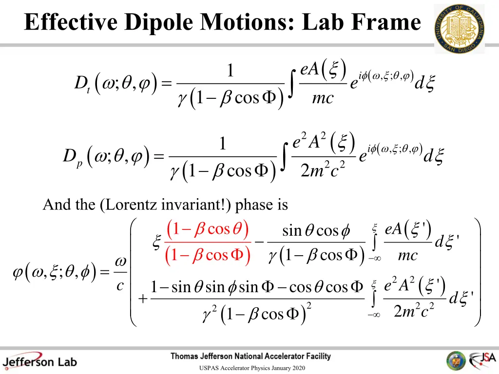 effective dipole motions lab frame